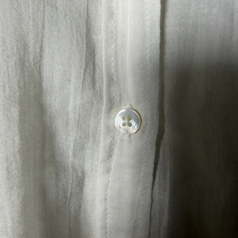 Free People The Best of Me White Gauzy Button-Down Shirt